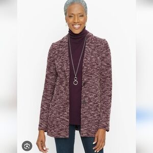 Talbots Mélange Herringbone Blazer  Two Button Jacket Size Petite 12p.